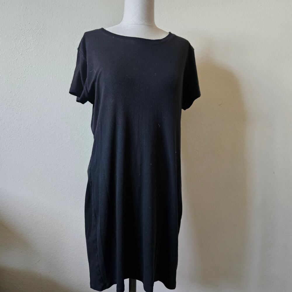 PINK Victoria's Secret Black Ribbed Tshirt Dress